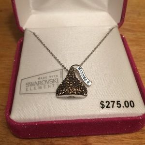 Swarovski Elements Silver Hershey’s Kiss Necklace